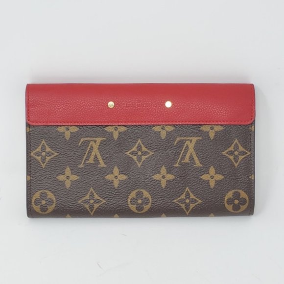100% Auth Louis Vuitton Pallas Bifold Red Wallet - Picture 3 of 14